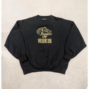 Vintage 1996 Woodbine Race Track Breeders Cup Black Sweater